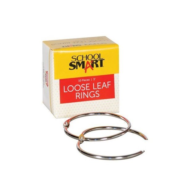School Smart Nickel Plated Steel Loose Leaf Ring, 3 in, Pack of 10 PK LH00006